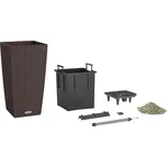 Lechuza Samozavlažovací květináč Cubico Cottage, 30 × 30 × 56 cm, plast, mokka 15225