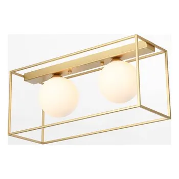 Zlaté stropní svítidlo 2 koule MEDIAMO