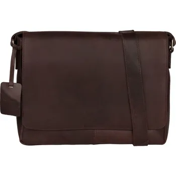 Pánská aktovka Pánská kožená taška přes rameno Burkely Juul - tmavě hnědá