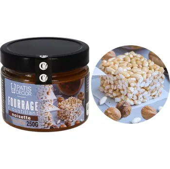 Patisdécor Čokoládová náplň z lístkových oříšků a pufované rýže 250g