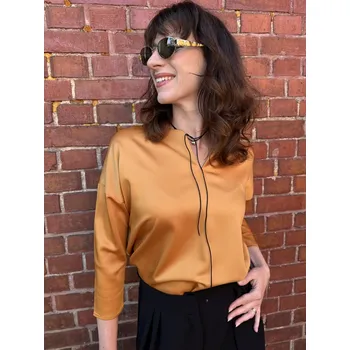 Dámská halenka Halenka Kyra Ditte pomerančová saténová Velikost: 38