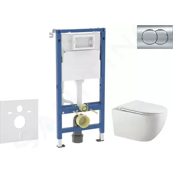 Geberit Duofix Set předstěnové instalace, klozetu Gaia a sedátka softclose, tlačítko Delta01, lesklý chrom, SANI11CA1136B
