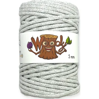 Příze Woody 5 mm - Světle šedá