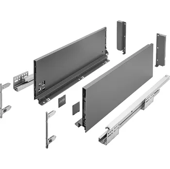 Nábytkové kování GTV Zásuvka s bočnici AXIS PRO, výška 168 mm - barva antracit Jmenovitá délka [mm]: 350