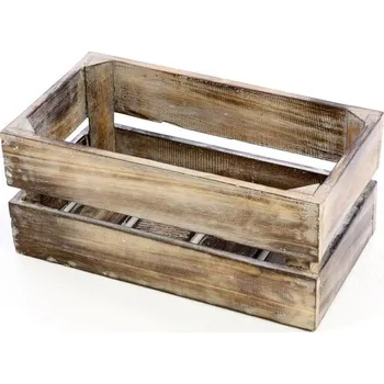 Úložný box DIVERO Vintage bedna, dohněda opálená 42 cm x 23 cm