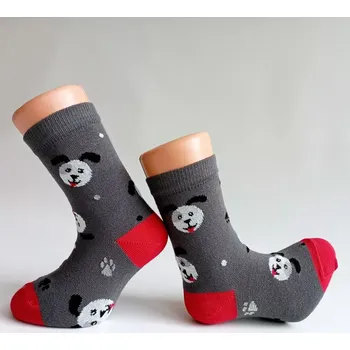 Dětské bambusové ponožky Trepon Alík, šedo-červené