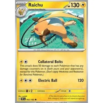 Sběratelská karetní hra Pokémon TEF 052/162 Raichu - Temporal Forces Stav: Near Mint, Verze: REVERSE HOLO