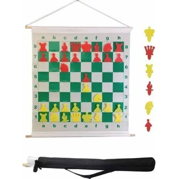 Šachy Rolovací magnetická demonstrační šachovnice žluto-oranžová + doprava zdarma