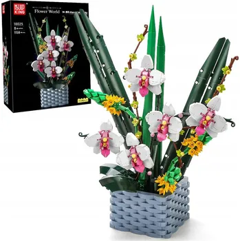 umělá květina Lebula Stavebnice květiny kytice orchideje v květináči 1158 el.