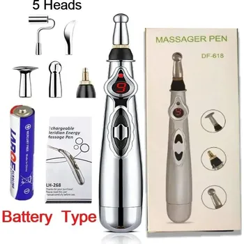 Masážní přístroj Masážní přístroj 5v1 na záda a tělo s hlubokou masáží | relaxační pomůcky 7 ks - Baterie 5 hlav