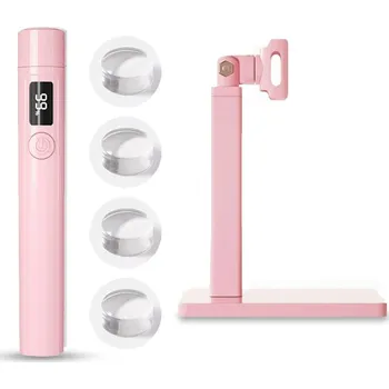 UV lampa na nehty Mini přenosná uv led lampa na nehty pro manikúru | sušička nehtů - Růžová Se Stojanem