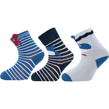 Dětské ponožky s ABS RYBY, RAK NOVIA 1519 | 3 páry Velikost: 14-15 (21-23)