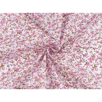 Bavlněná látka drobné květinky METRÁŽ - 1 růžová světlá