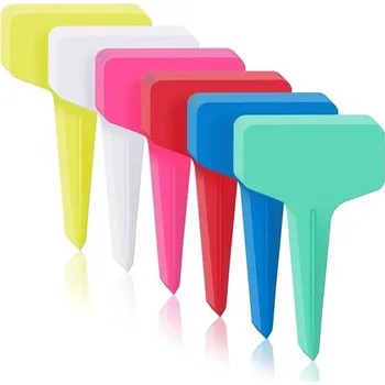 Příslušenství pro skleník Sada 30 barevných štítků na rostliny 10 cm Plastové zahradní jmenovky T tvar Voděodolné popisovače pro sazenice