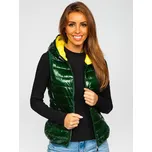 Zelená dámská prošívaná vesta s kapucí Bolf R9549 - XL