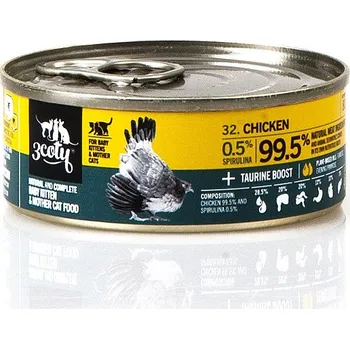 Krmivo pro kočku 3COTY Chicken with spirulina For kittens and nursing cats - mokré krmivo pro kočky - 80g