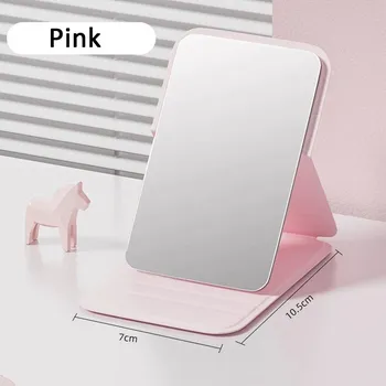 Kosmetické zrcátko Kapesní kosmetické zrcátko s rukojetí na líčení | kosmetické doplňky - Růžový