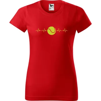 Dámské tričko DOBRÝ TRIKO Dámské tričko s potiskem Tep srdce tenis Barva: Červená, Velikost: 3XL