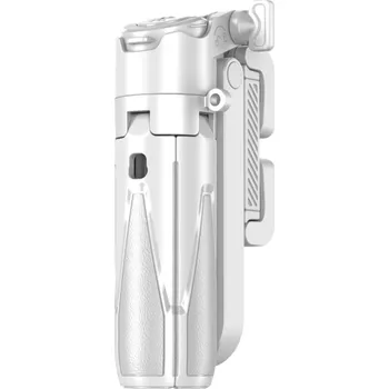 Mini Bluetooth teleskopický stativ a selfie tyč 11,7–41,5 cm Přenosný držák na telefon Multifunkční skládací stativ s dálkovým ovládáním bílá