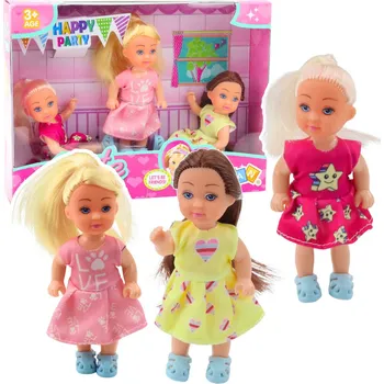 LEAN Toys SADA 3 MINI PANENEK NAROZENINOVÁ OSLAVA ŠATY 3 KS