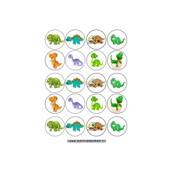 Jedlá dekorace na dort DINOSAUŘI, VARIANTA Jedlý papír 1361