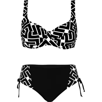 Dámské plavky Ambrosia White dvoudílné plavky s kosticemi S483 4XL černá