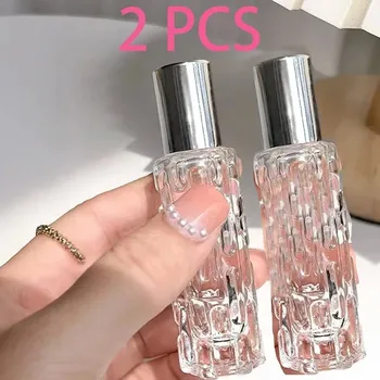 Cestovní roll on skleněná lahvička na éterický olej | kosmetické obaly - 2ks Stříbrné