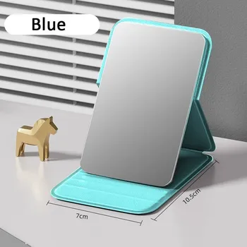 Kosmetické zrcátko Kapesní kosmetické zrcátko s rukojetí na líčení | kosmetické doplňky - Modrý