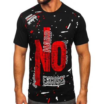 Pánské tričko Černé pánské tričko s potiskem Bolf JS1856 - 2XL