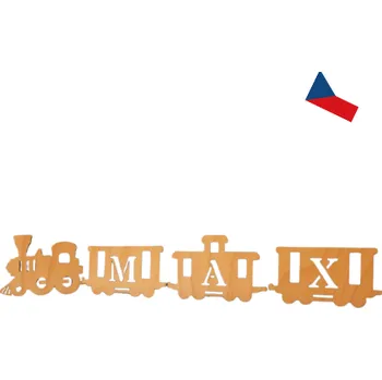 Dřevěná hračka JH WoodArt Dřevěná dekorace „Vláček se jménem“ – personalizovaná dětská dekorace 10 x 19 cm 1 Písmeno (Ideální pro dětský pokoj)