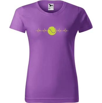 Dámské tričko DOBRÝ TRIKO Dámské tričko s potiskem Tep srdce tenis Barva: Fialová, Velikost: L