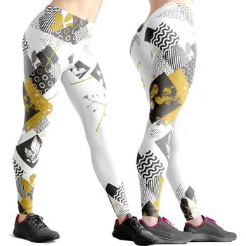 Dámské legíny SWEEP SWPT111 bílá - zlatá L