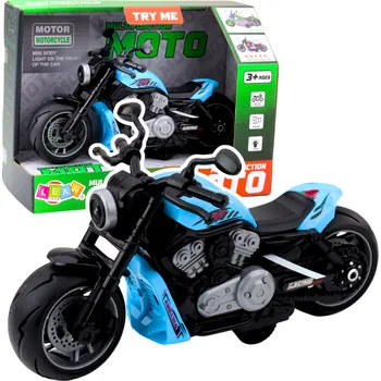 autíčko LEAN Toys Motorka na baterie motor světla zvuky modrá