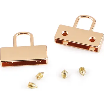 Kovová koncovka na popruhy šíře 20 mm, barva 3 růžové zlato