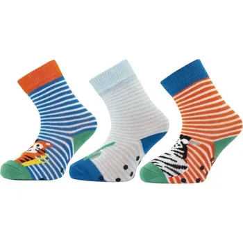 Dětské ponožky s ABS TYGR, ZEBRA NOVIA 1517 | 3 páry Velikost: 14-15 (21-23)