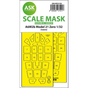 Plastikový model Art Scale 1/32 A6M2b Model 21 Zero double-sided express fit mask for Tamiya