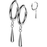 Titanové náušnice - kroužky s kapkou