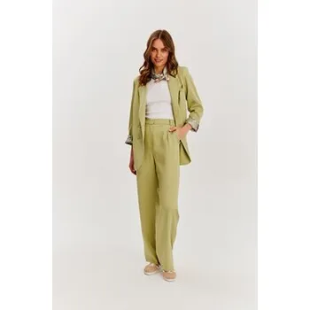 Pánské kalhoty NAOKO Kalhoty z materiálu Garden Spark Zelená Regular Fit S