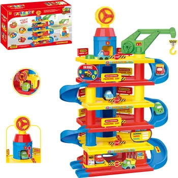 autodráha Lebula Garážová stání mega car set městská auta s výtahem obrovská 6 pater