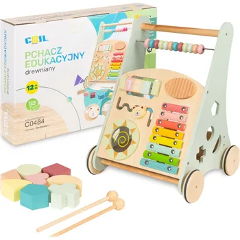 Kočárek Lebula Dřevěné chodítko třídička pastelové barvy