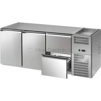 OEM Stůl chladící barový REGD - 322E (3 sekce/délka 2150 mm) s chlazenou vanou na nápoje