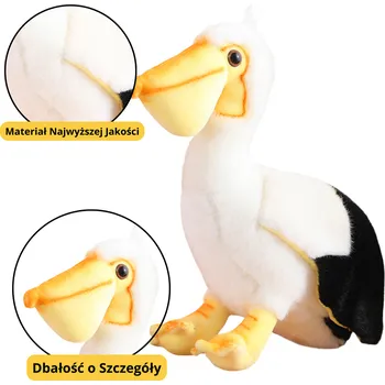 plyšák LEAN Toys Plyšový pelikán pták maskot mazlivá hračka 24 cm