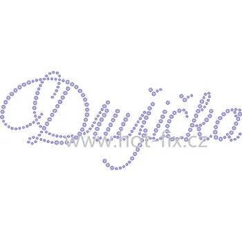 SVAT142 - Družička nažehlovací hot-fix kamínková aplikace na textil, rozměry cca 18,3x7,6cm barva: broušené kameny barva 101/N Crystal /stříbrná