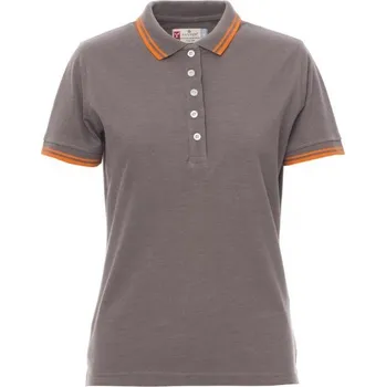 Dámské tričko Payperwear Dámská polokošile Skipper v melírové variantě Barva: šedá uhlová - oranžová, Velikost: M