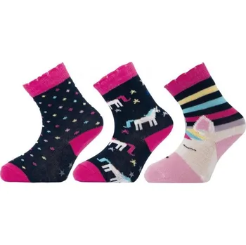 Dětské ponožky s ABS JEDNOROŽEC NOVIA 1516 | 3 páry Velikost: 14-15 (21-23)