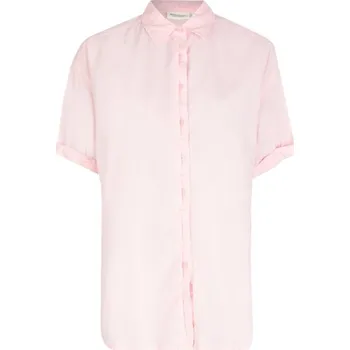 Dámská tunika BROADWAY NYC DÁMSKÁ KOŠILE S KRÁTKÝM RUKÁVEM - RŮŽOVÁ S