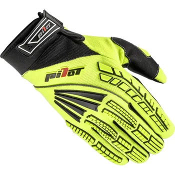 Moto rukavice Motokrosové rukavice Pilot Pioneer fluo žluto-černo-červené S