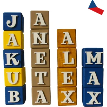 Dřevěná hračka JH WoodArt Dřevěné kostky s písmeny – dekorativní doplněk 6 x 6 cm 1 Písmeno (Dřevěné kostky )