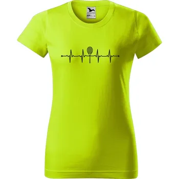 Dámské tričko DOBRÝ TRIKO Dámské tričko s potiskem Tep tenisová raketa Barva: Limetková, Velikost: S