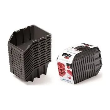 Úložný box Set úložných boxů 12ks BINEER LONG SET 190x77x120 mm - barva: černá